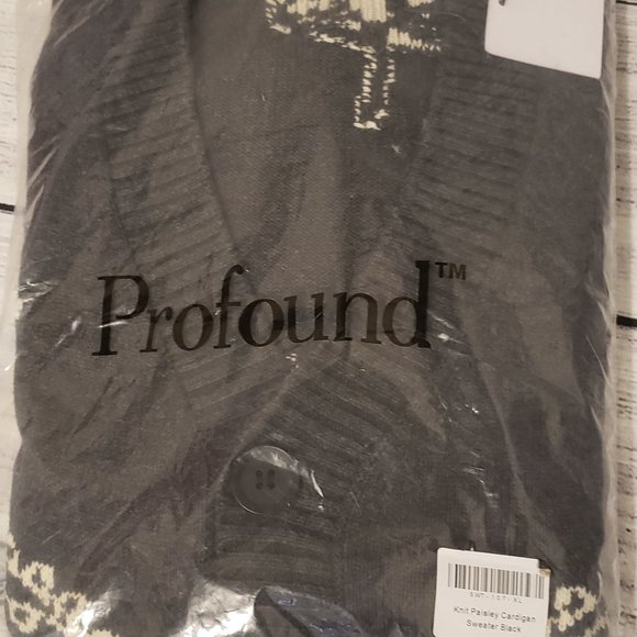 Nwt Mens Profound Knit Paisley Cardigan 